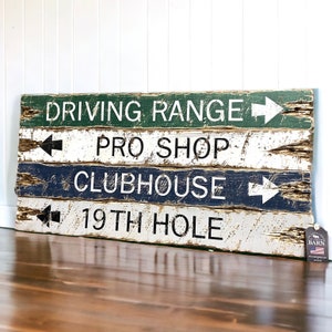Distressed Golfing Sign Set, Rustic Wood Golf Decor