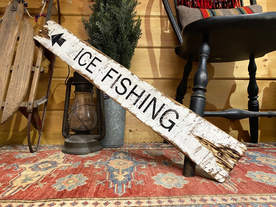 Rustic Sign Ice Rustic Ice Fishing Wood Sign - Etsy