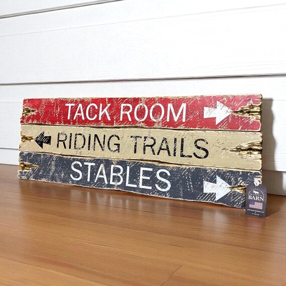 Western Tack Room Sign Set – Equestrian Horse Riding Barn & Ranch Wall Decor