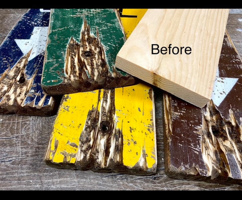 Before and after photo of the handcrafted Cider Mill wood sign, showcasing the transformation from a freshly painted finish to a hand-distressed vintage look inspired by historic apple orchards, country farm signs, and rustic fall decor