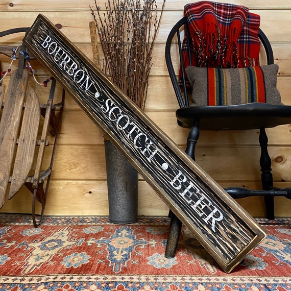 Drinking Sign Man Cave Whiskey Bar Sign Vodka Spirits Scotch Distressed Rustic 24 Wood Sign Liquor Bar Tequila