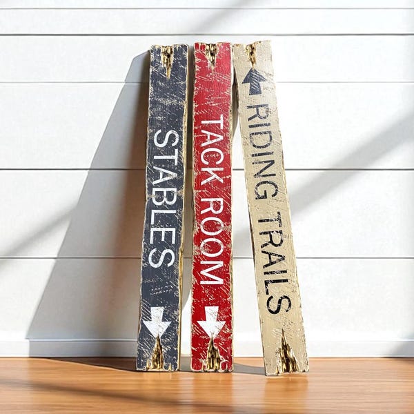 Western Tack Room Sign Set, Equestrian Barn & Ranch Decor