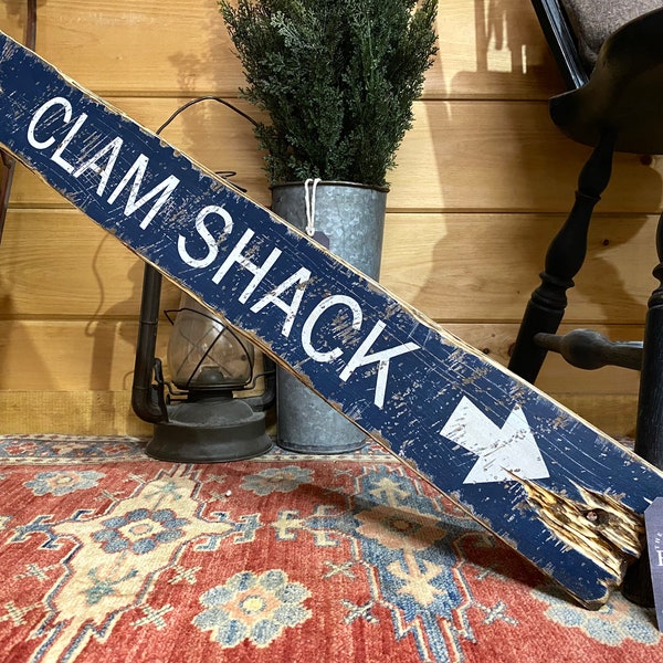 Rustic Clam Shack Wood Sign