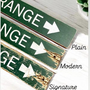 Distressing options for the handcrafted Cider Mill wood sign, showcasing lightly aged to heavily weathered finishes inspired by vintage orchard signs, country farms, and rustic harvest decor