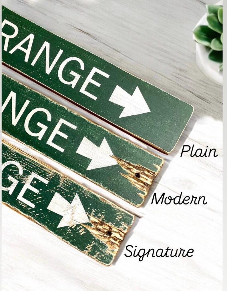 Distressing options for the handcrafted Cider Mill wood sign, showcasing lightly aged to heavily weathered finishes inspired by vintage orchard signs, country farms, and rustic harvest decor