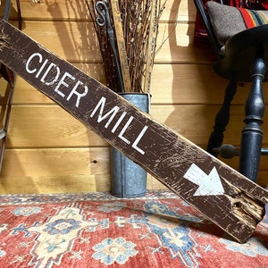 Cider Mill Rustic Fall Sign, Autumn Apple Wood Sign
