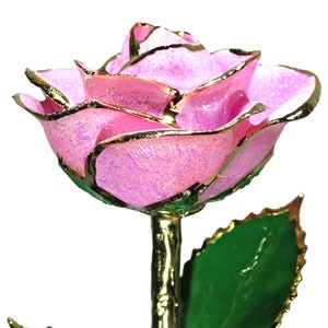 Pink Sparkle Rose - Original 24k Gold Dipped Rose - Real Rose Plated in Gold by Living Gold