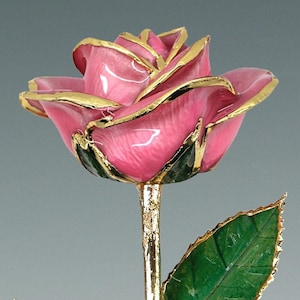 Pink Rose - Original 24k Gold Dipped Rose - Real Rose Plated in Gold by Living Gold