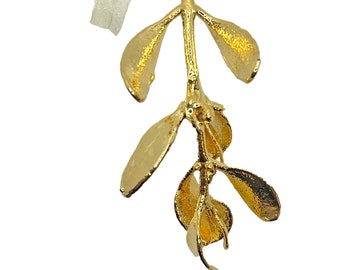 Real Mistletoe Dipped in 24k Gold - Ornament