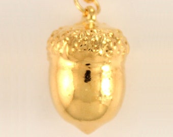 Real Acorn Pendant / Necklace Dipped in 24k Gold