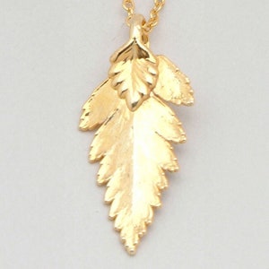 Real Fern Leaf Pendant / Necklace Dipped in 24k Gold