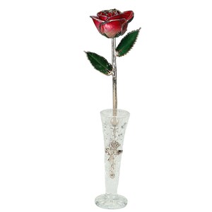 2-Tone Red Rose - Original Platinum Dipped Rose - Real Rose Plated in Platinum by Living Gold image 3