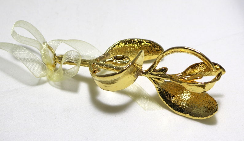 Real Mistletoe Dipped in 24k Gold Ornament image 3