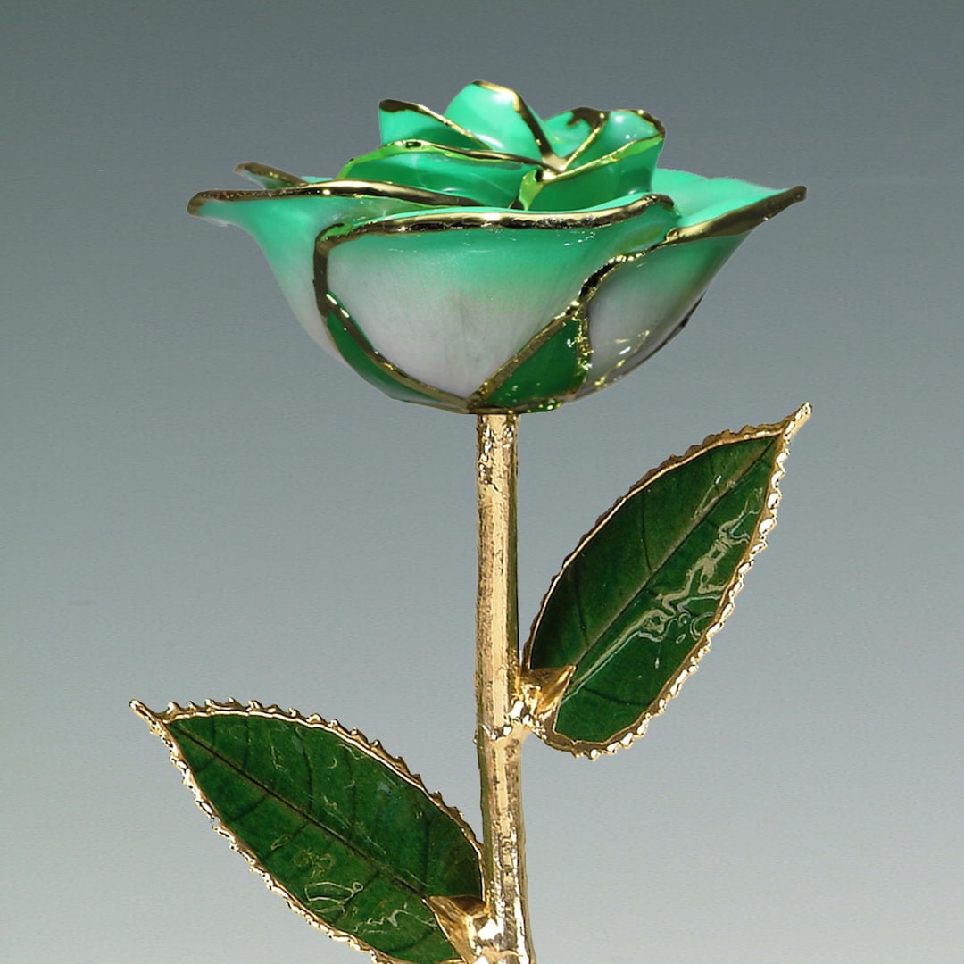 2-tone Light Green Rose - Original 24k Gold Dipped Rose - Real Rose ...