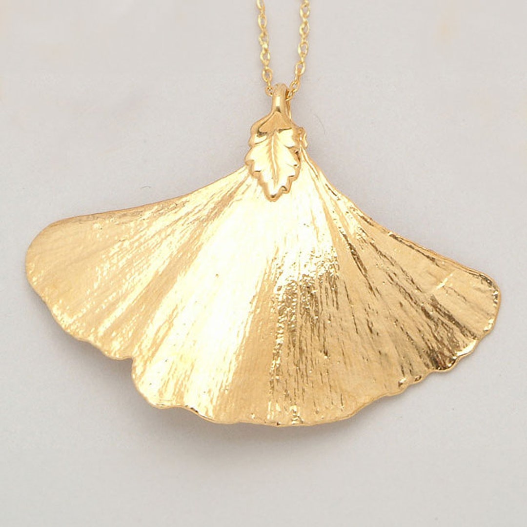 Pendentif Feuille De Ginkgo En Or 333 (8 Carats) - Or Jaune, Neuf Avec étiquettes, Fabrication Allemagne