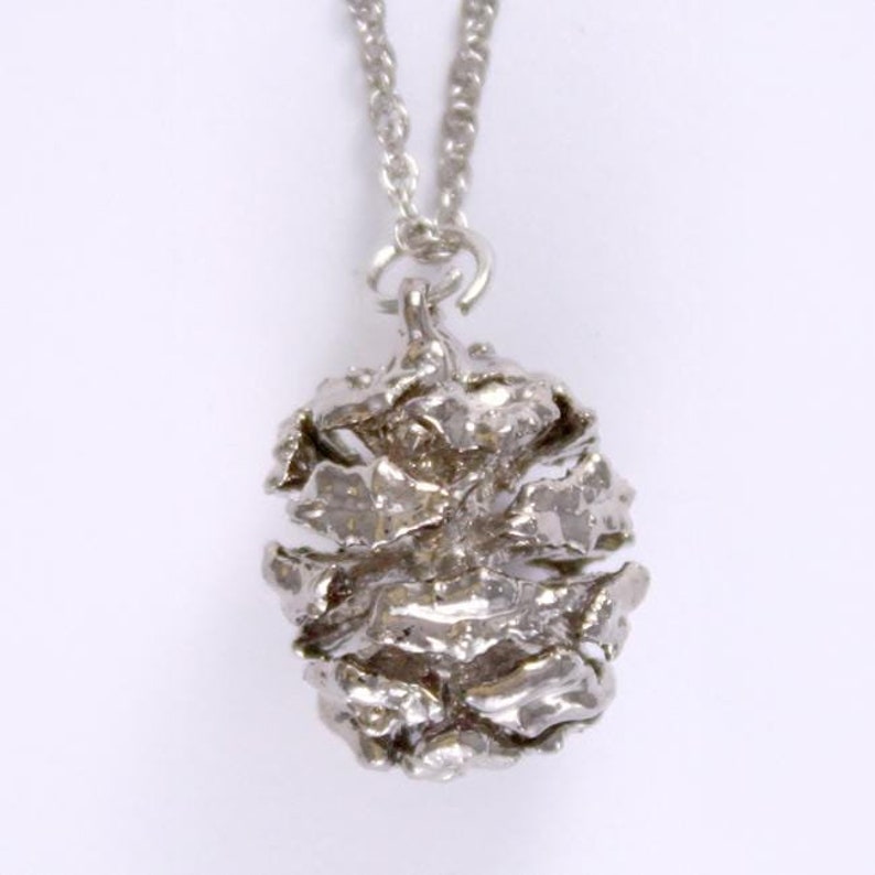 Real Redwood Cone Pendant / Necklace Dipped in Silver Etsy