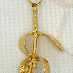 Real Mistletoe Dipped in 24k Gold Ornament image 5