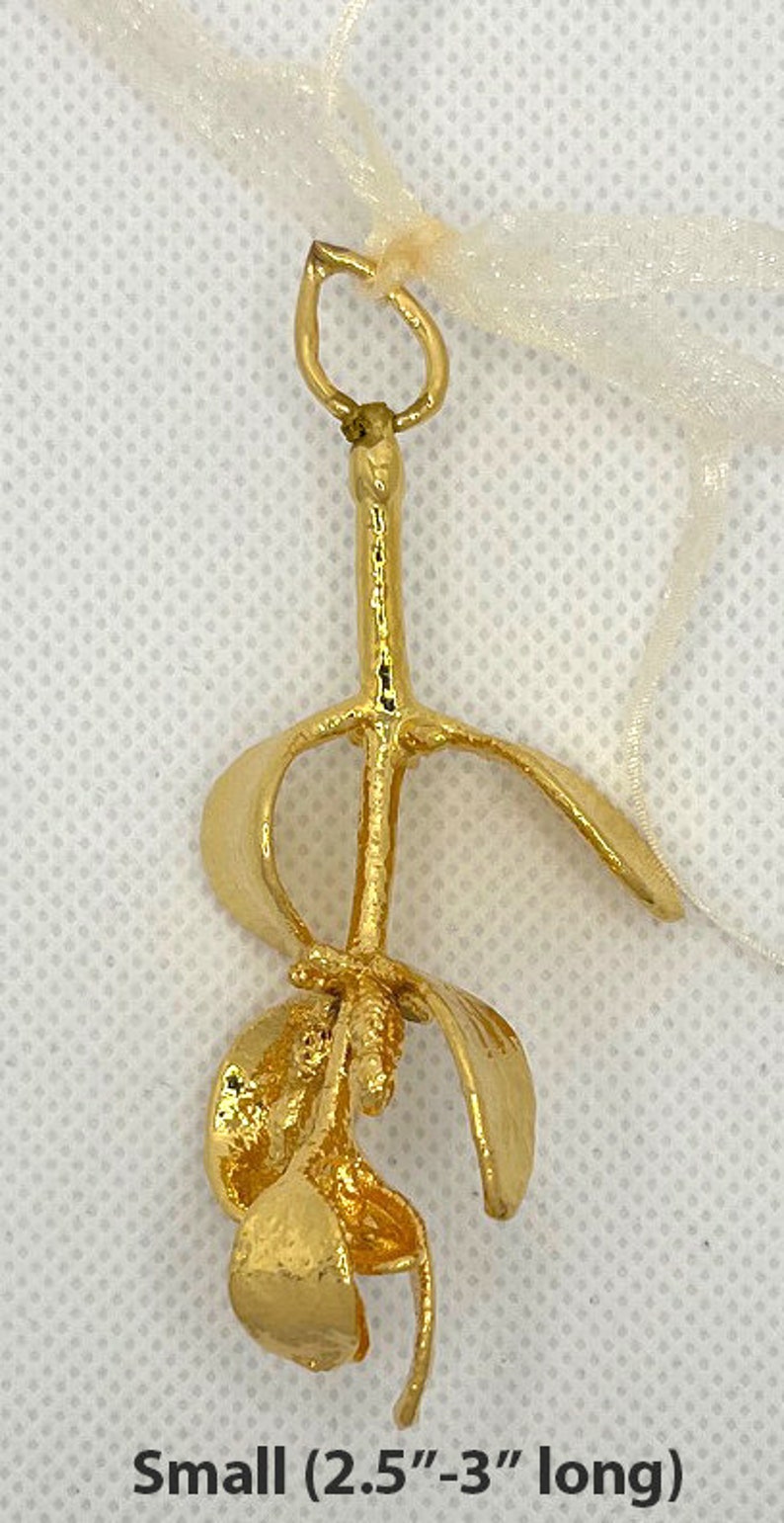 Real Mistletoe Dipped in 24k Gold Ornament image 5