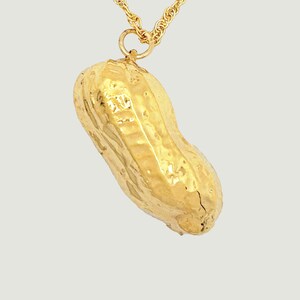 Real Peanut Pendant / Necklace Dipped in 24k Gold