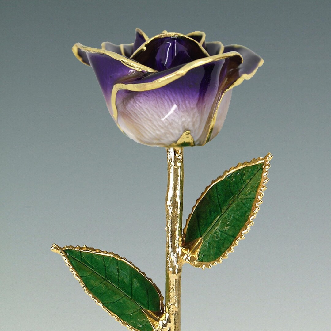 Real Metalic Purple Roses 2-tone Purple Rose - Original 24k Gold Dipped Rose - Real Rose Plated ...