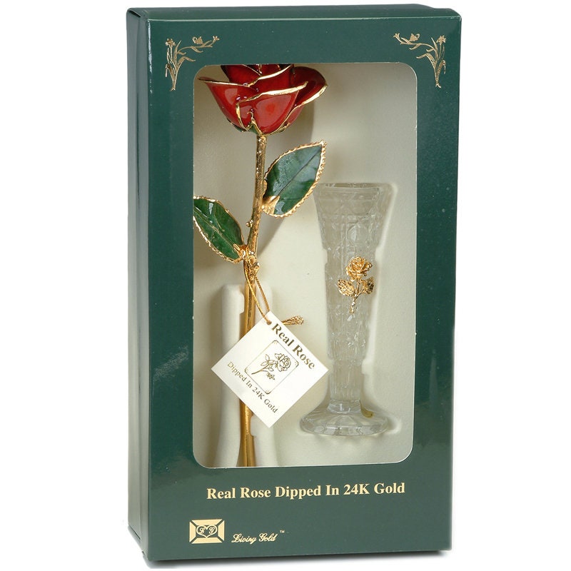 Red Rose - Original 24k Gold Dipped Rose - Real Rose Plated in Gold by ...