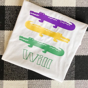 Boys Mardi Gras Shirt, Boys Parade Shirt, Boys Personalized Mardi Gras Tee, Boys Alligator Tee, Boys Mardi Gras Parade Shirt, Parade Tee image 8