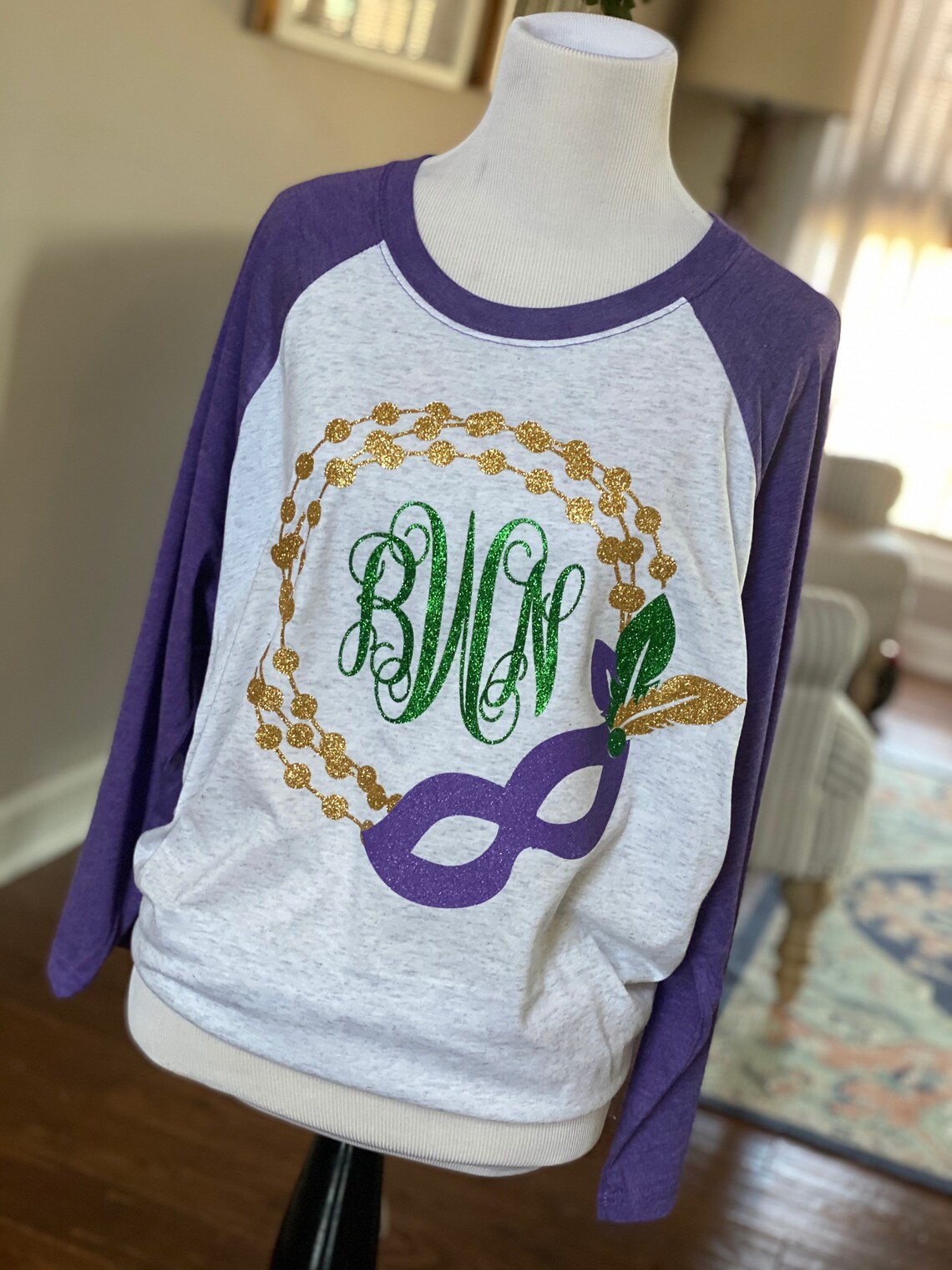 Women's Monogram Mardi Gras Shirt Mardi Gras Monogram | Etsy