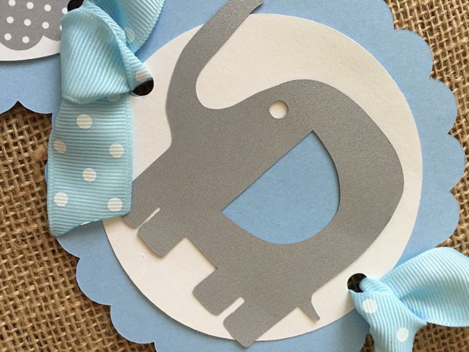Blue Elephant Birthday Banner Elephant Party Banner Elephant | Etsy