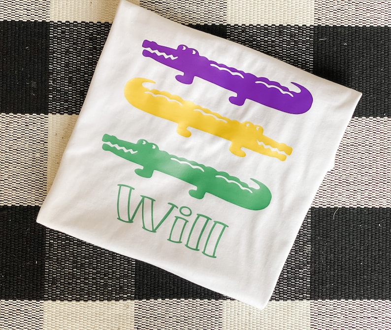 Boys Mardi Gras Shirt, Boys Parade Shirt, Boys Personalized Mardi Gras Tee, Boys Alligator Tee, Boys Mardi Gras Parade Shirt, Parade Tee image 6
