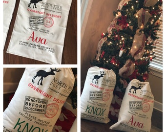 Santa Sacks, Santa Bags, Personalized Santa Sacks, Personalized Santa Bags, Custom Santa Bags, Christmas Gift Bag