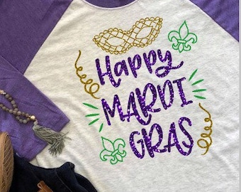 Women's Mardi Gras Shirt, Mardi Gras We Don't Hide the Crazy Shirt, Mardi Gras raglan, Mardi Gras apparel, Mardi Gras, Fat Tuesday Shirt