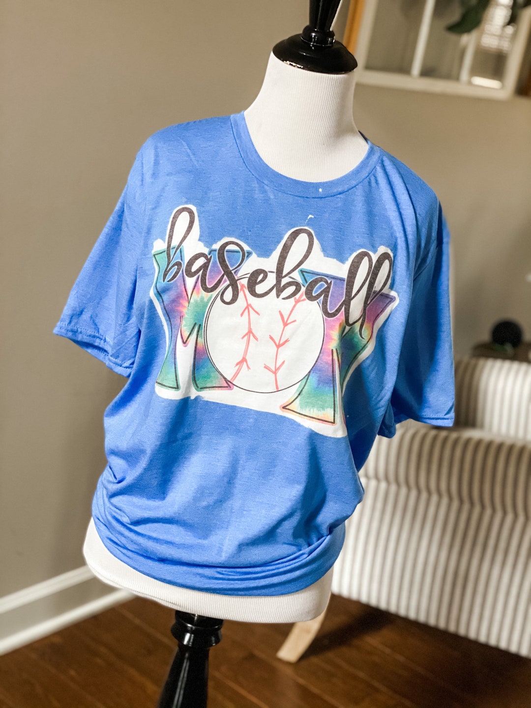 Tie dye Baseball Mom Shirt, Baseball tie dye Shirt, Personalized