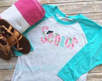 Class of 2018 shirt, Senior Year Raglan, Floral Senior shirt, Graduation Gift, High School Graduation Shirt