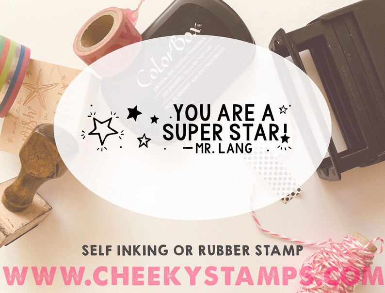 XL superstar teacher stamp teacher gift Custom teacher gift stamps for teachers teacher appreciation gift custom teacher stamps