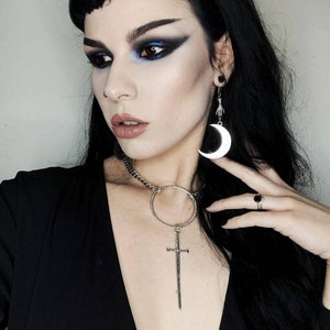 Telum Choker - Sword - Necklace - Silver - Dark - Witchy - Goth - Gothic - Choker - Black Metal - Jewelry - Occult - Tarot - Sword Jewelry