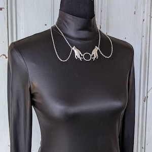 Oracle - Collar - Choker - Necklace - Goth - Gothic - Witchy - Unique Gift - Wednesday Addams - Victorian - Avant Garde - Hand - Silver