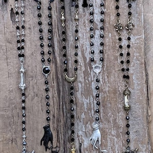 Limited Edition - Rosary - Bone - Necklace - Cruelty Free - Dark - Victorian - Spooky - Goth - Witchy - Oddity - Gothic - Crystal