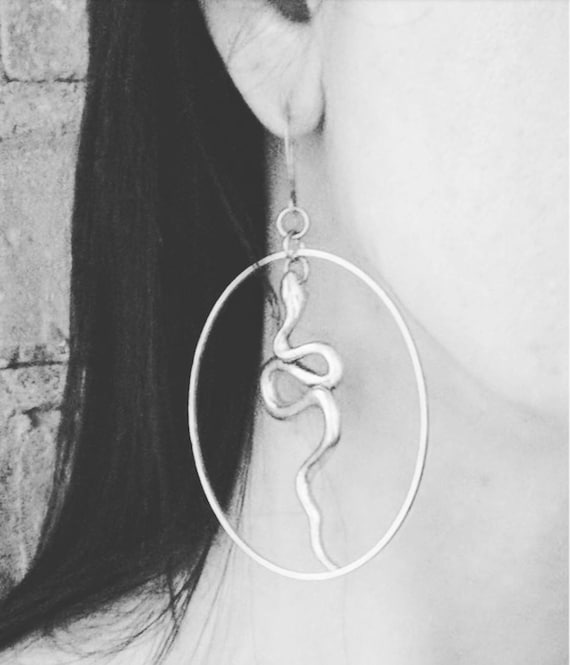 Medusa serpent hoop earrings deals