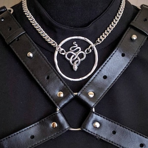 Gargantilla de serpiente plateada: collar gótico con serpiente Medusa