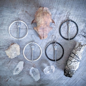 Vintage Coffin Nail Hoop Earrings: Handmade Goth Jewelry