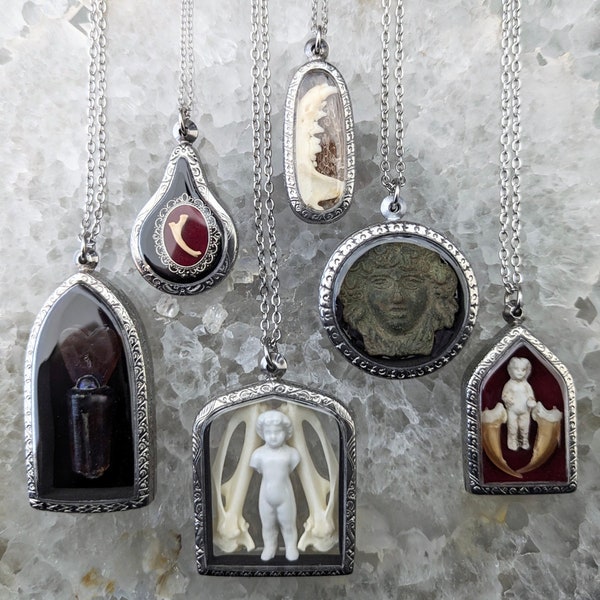 One of a Kind - Oddity Jewelry - Curiosities - Medieval Artifacts - Antique Glass - Antique Doll - Frozen Charlotte - Gothic Necklace