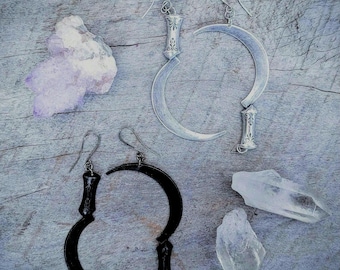 Grim Reaper Scythe Earrings: Goth Macabre Jewelry