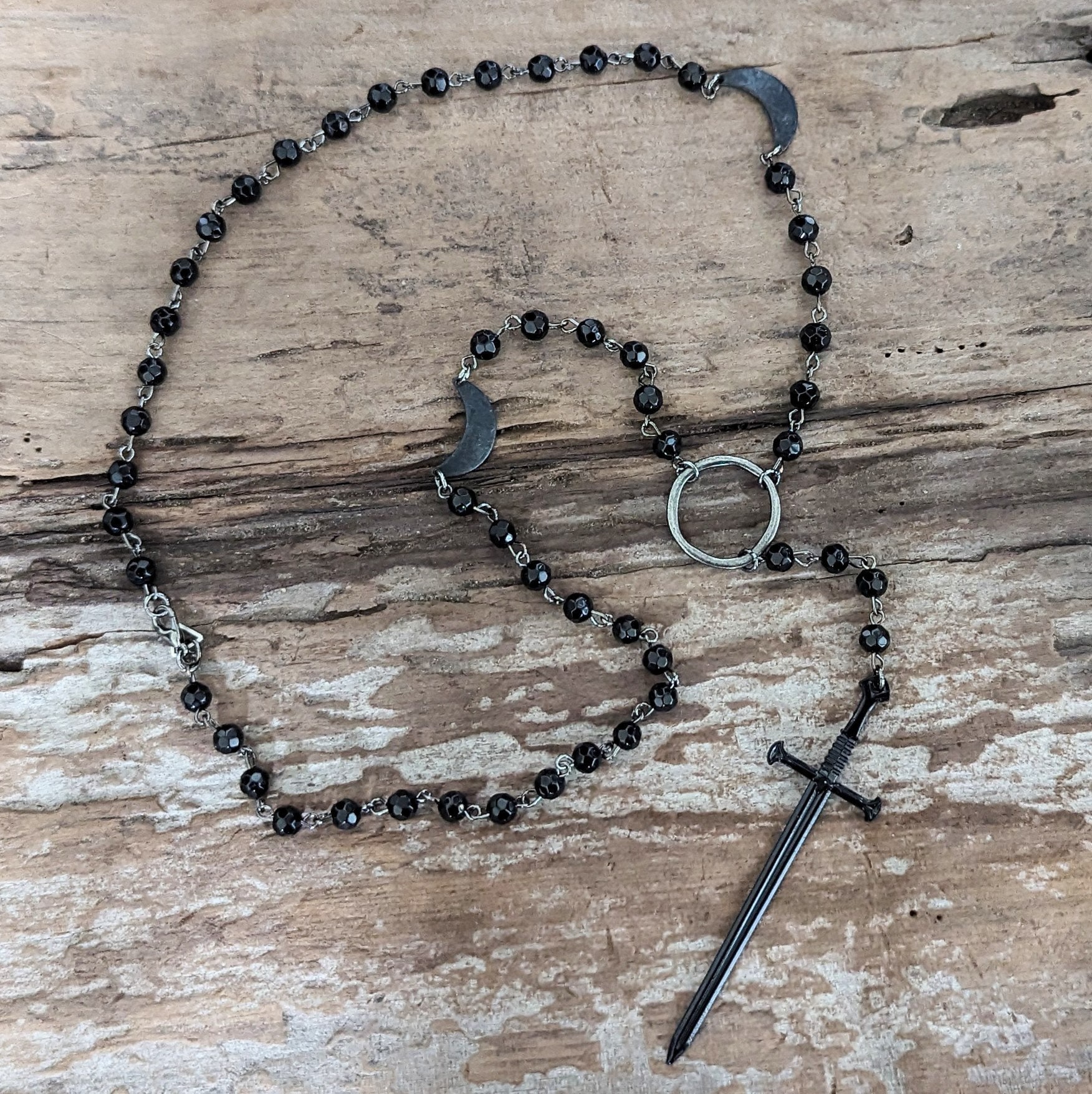 FAF Fake As Flowers Ankh Rosary グレー Goth Rosary - Goth Jewelry - Steel Ankh – JunkyardBat