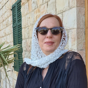 White Head Cover, Head Scarf for Women, Jewish Head Covering for Women, Head Covering Christian, Prayer Shawl, White Veil