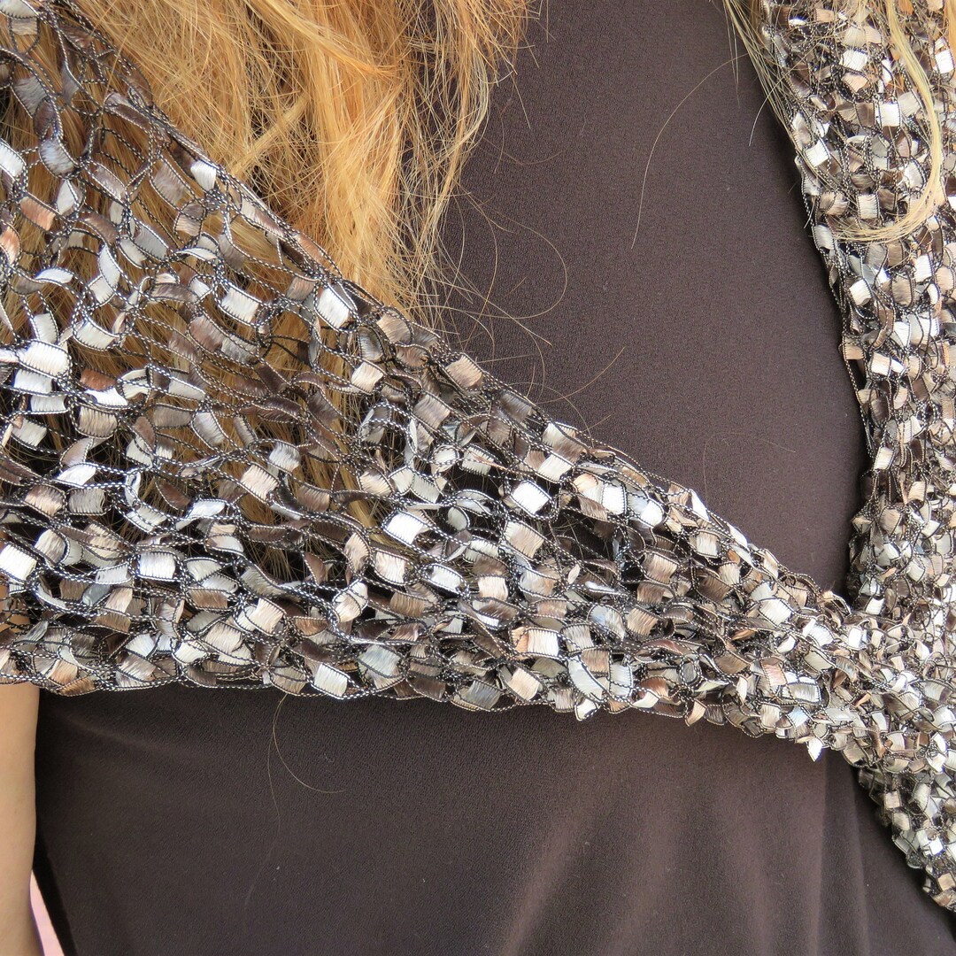 Stola String Handgestrickte Gold Silber Stola: Elegante Stola - Etsy Österreich