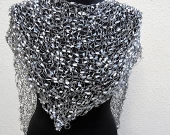 Silber Leiter Schal: Elegante Strick Hochzeit Stola