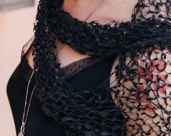 Black Elegant Evening Shawl Wrap for Women