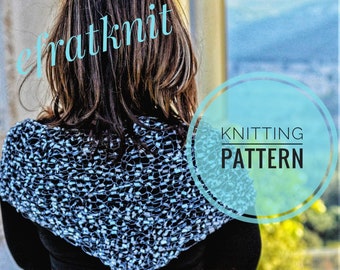 PDF Pattern for Triangle Ladder Yarn Shawl, Shawl Knitting Pattern, Knitting Instructions for Triangle Scarf