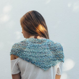 Blue Shoulder Cover up Triangle Shawl