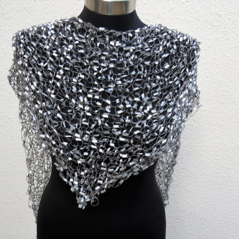 silver lace shawl for evening dress